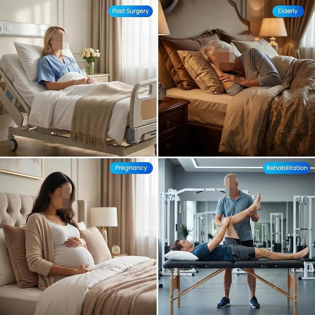 Rieles De Cama para Adultos Mayores De Seguridad con Bolsa De Almacenamiento, Barandillas Retráctiles Y Plegables para Cama para Personas Mayores,Negro