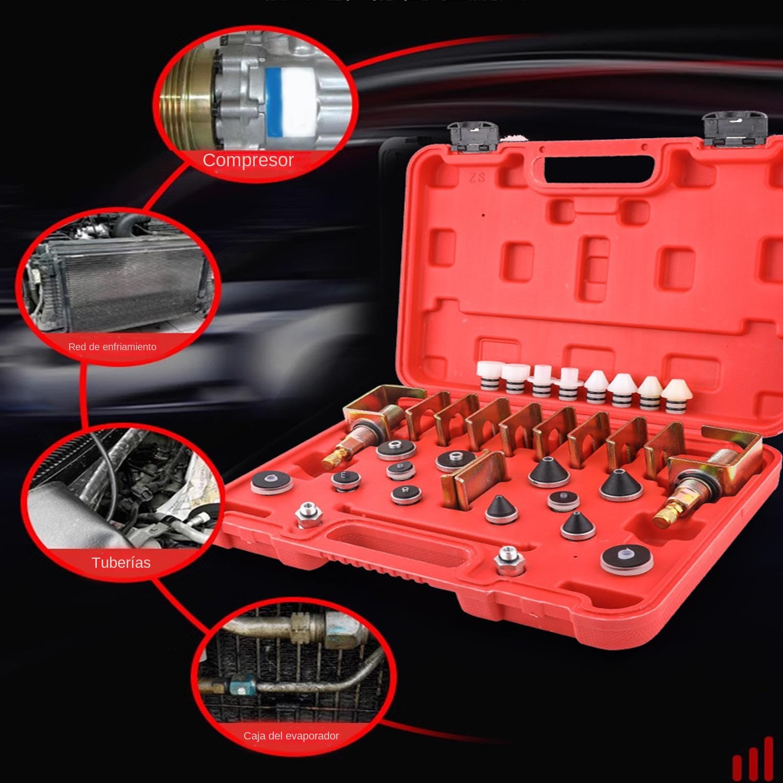 Kit De Reparación De Fugas Para Aire Acondicionado De Coche,Detector De Fugas Para Sistemas De Climatización - Detector Portátil de Fugas de Refrigerante para Automóviles, Mantenimiento de Sistemas HV