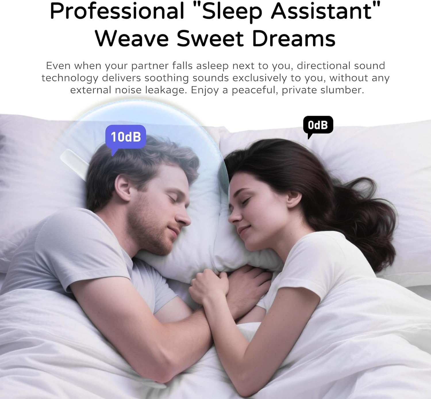 Under-Pillow Bone Conduction Sleep Speaker & White Noise Sound Machine with Sleep Timer, TF Card Compatible | for Side Sleepers & Insomnia, Calms the Mind & Supports Deeper Sleep