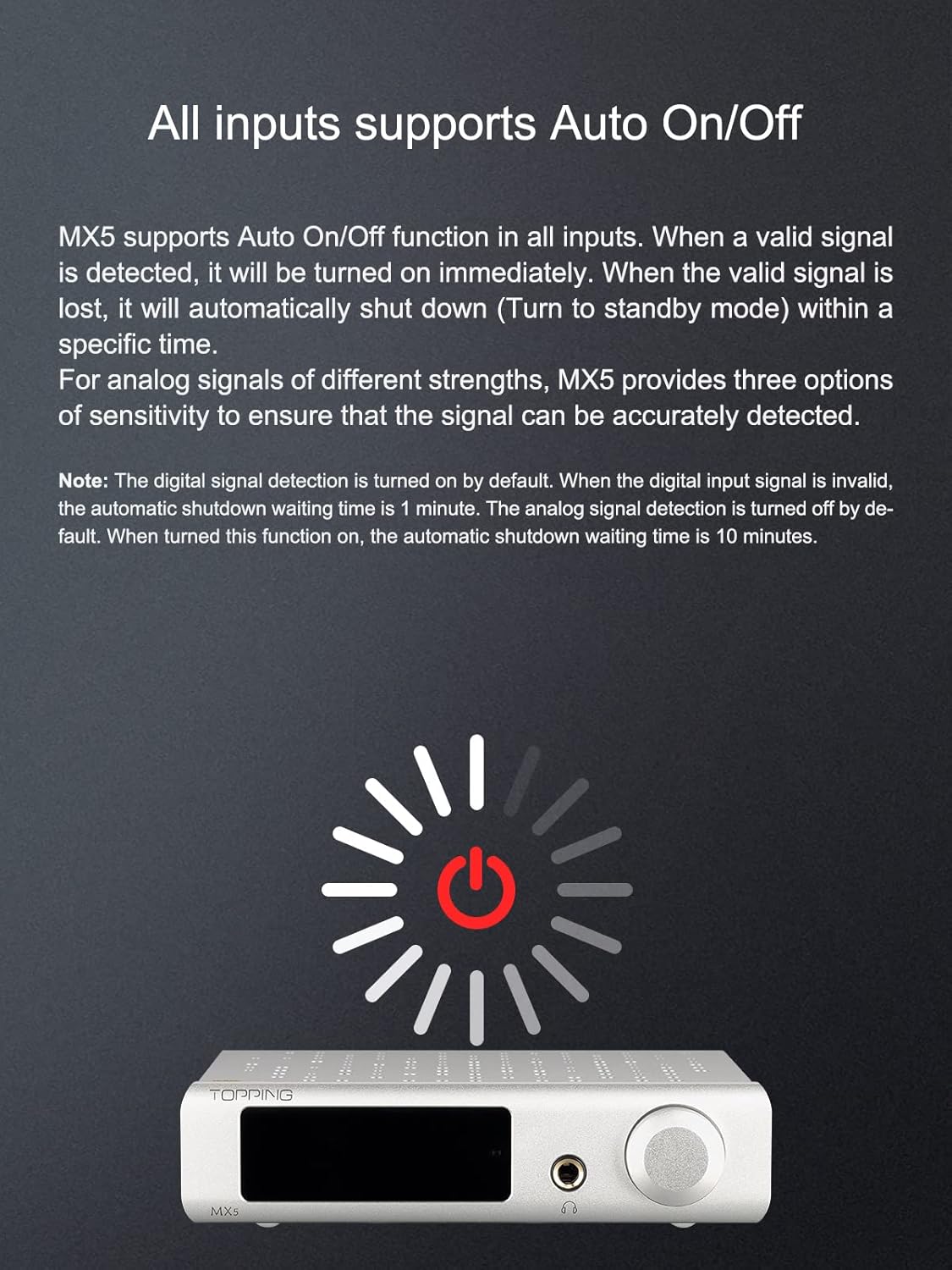 Topping MX5 NFCA Headphone Amplifier chip and specifications table