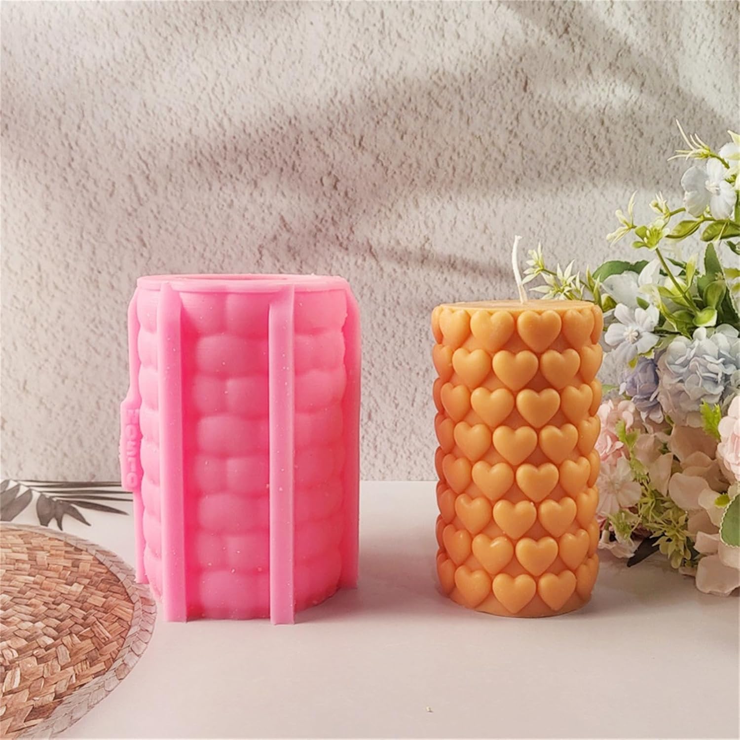 Love Heart シリコンモールド シリンダー シリコン型 エポキシ樹脂石鹸 結婚式の装飾金型