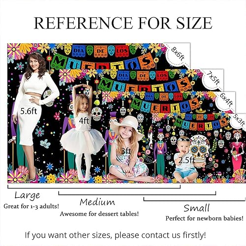 Miniatura 7 de Mocsicka Telón de fondo del Día de los Muertos mexicano, Día de los Muertos, fiesta de calavera de azúcar, decoración de fiesta de Halloween,