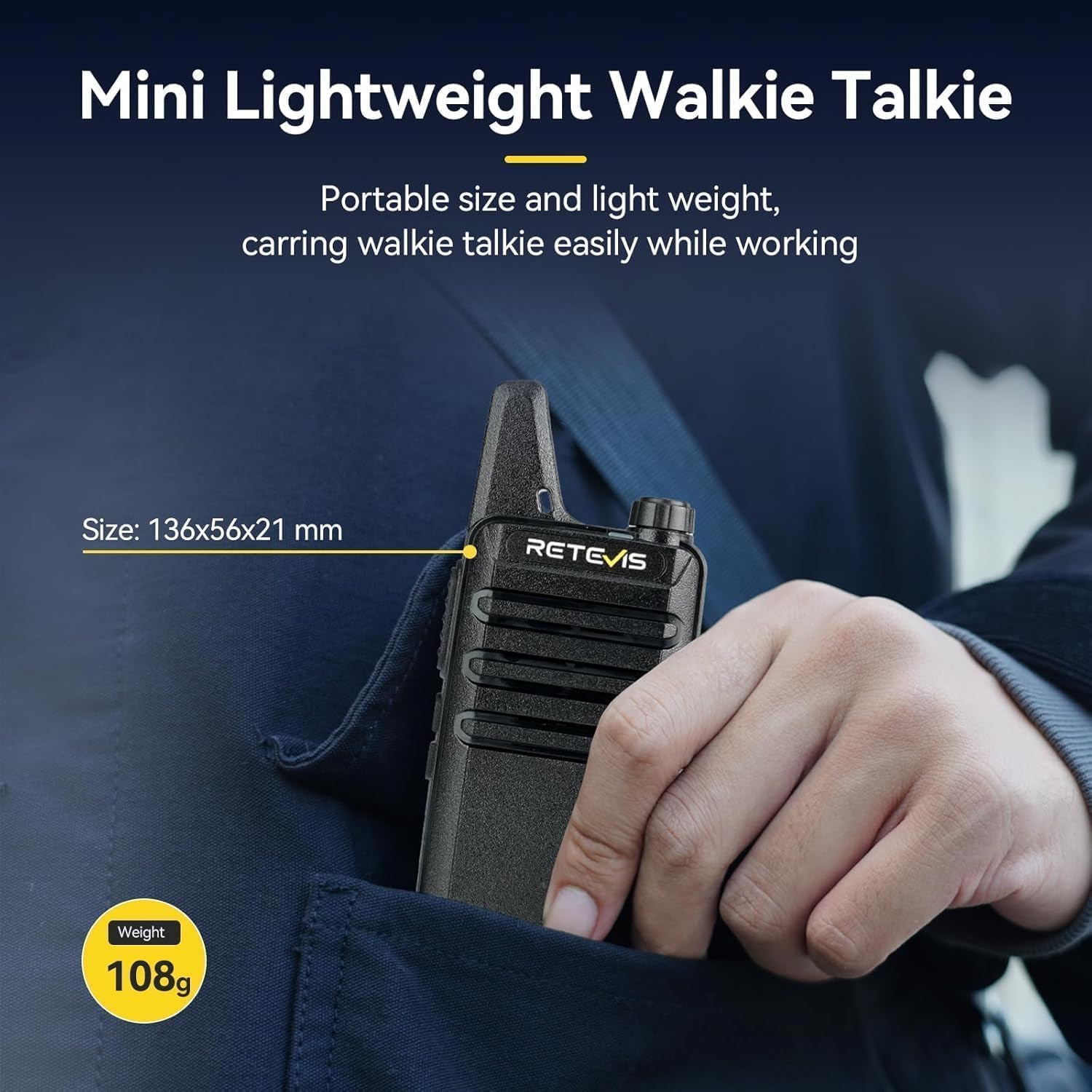 Retevis RT622 Krótkofalówki, Mini Walkie-Talkie PMR446 Ladowania z 10-kierunkową Oadowarką, Odłączane Gniazda Ladowania, VOX, Profesjonalne Krótkofalówki dla Dorosłych, Szkoła, Hotel (10 szt, Czarne)