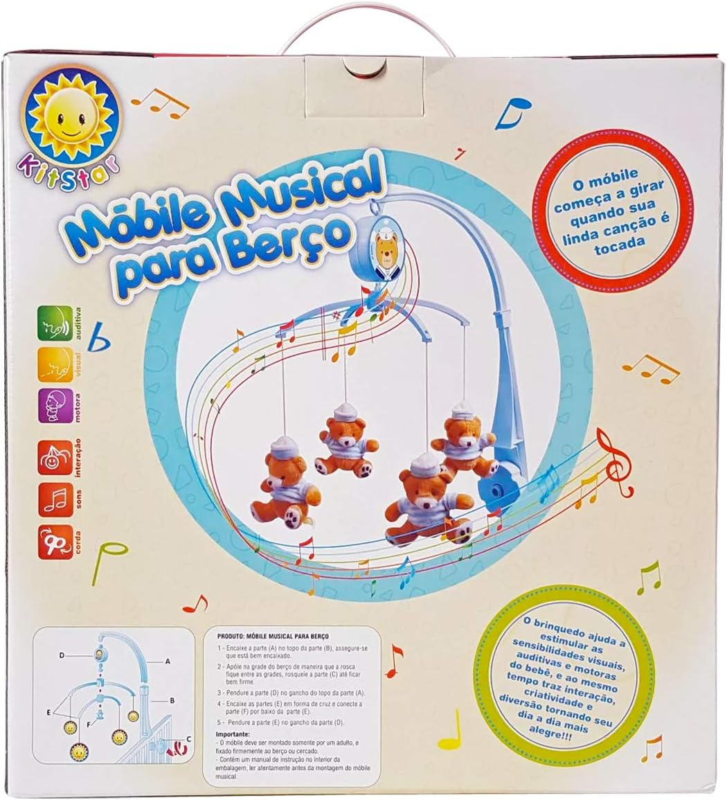 Móbile Giratório Musical De Bebê - Avião, Kitstar