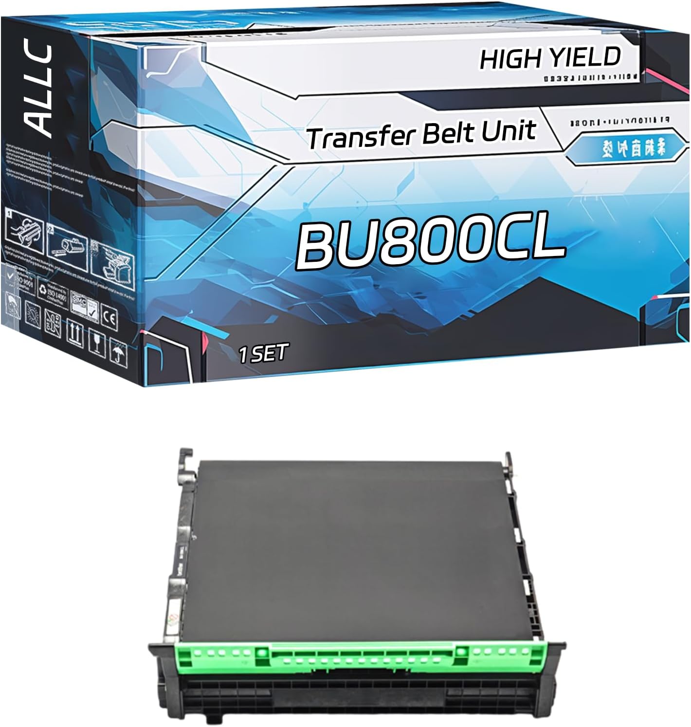 ALLC Compatible for Brother BU800CL Transfer Belt Unit Work for Brother MFC-L9630CDN MFC-L9670CDN Printers, with Chip, High Yield 60000 Pages, Clear Printing (1 Set)