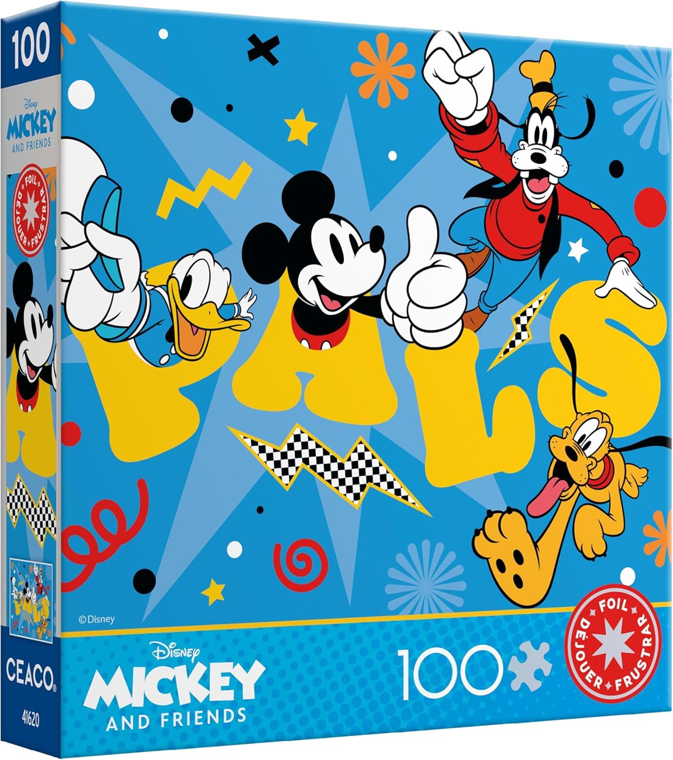 Ceaco - Disney - Mickey and Friends - Mickey and Pals - Foil Puzzle -100 Piece Jigsaw Puzzle