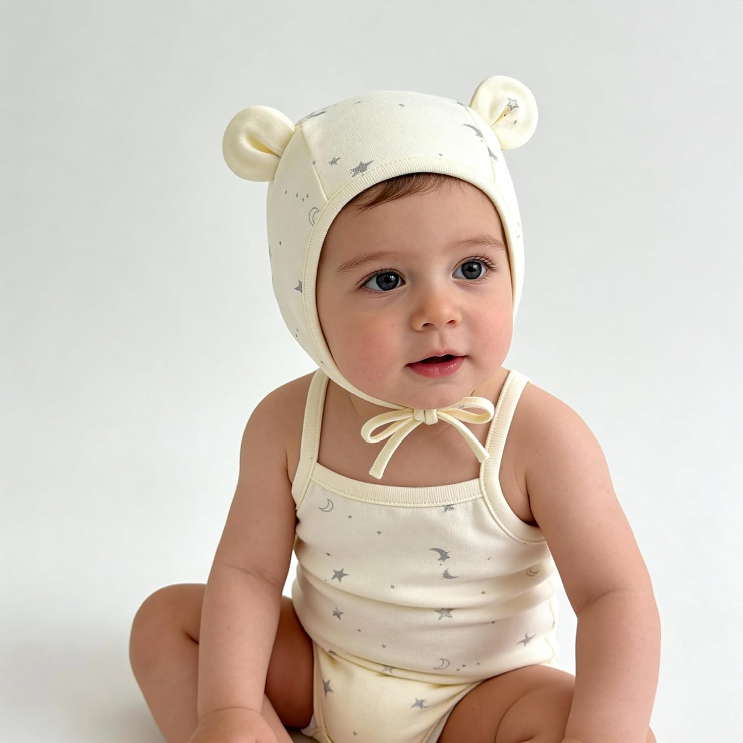 3 Pack Baby Beanie hat with Ear Flaps for Unisex Newborn Infant Toddler Baby Girls Boys 0-24 Months Cotton Soft