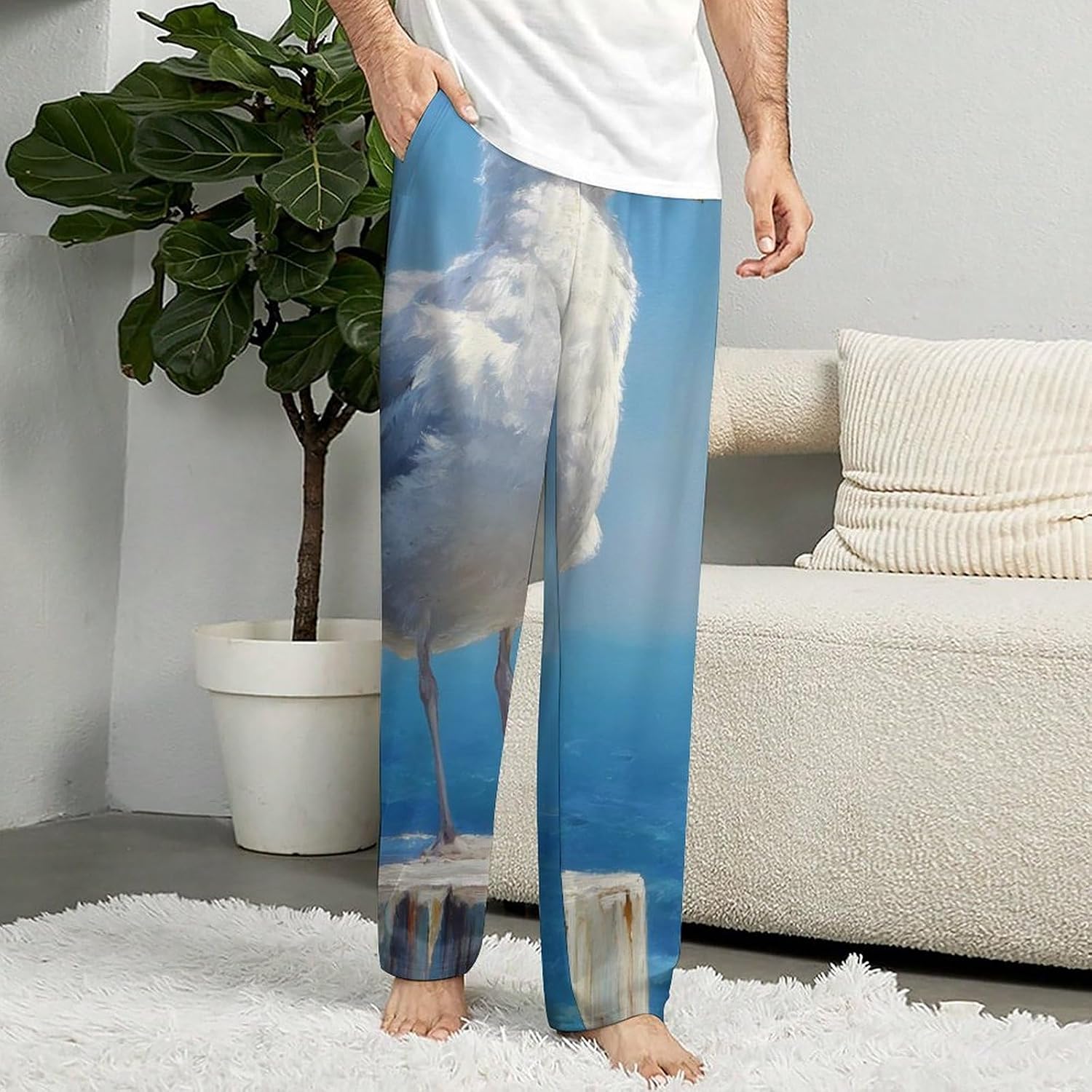 Seagulls Bird Fluffy Women's Pajama Pants for Men Comfy Pjs Bottoms Loungewear Home Sleep Yoga Pant