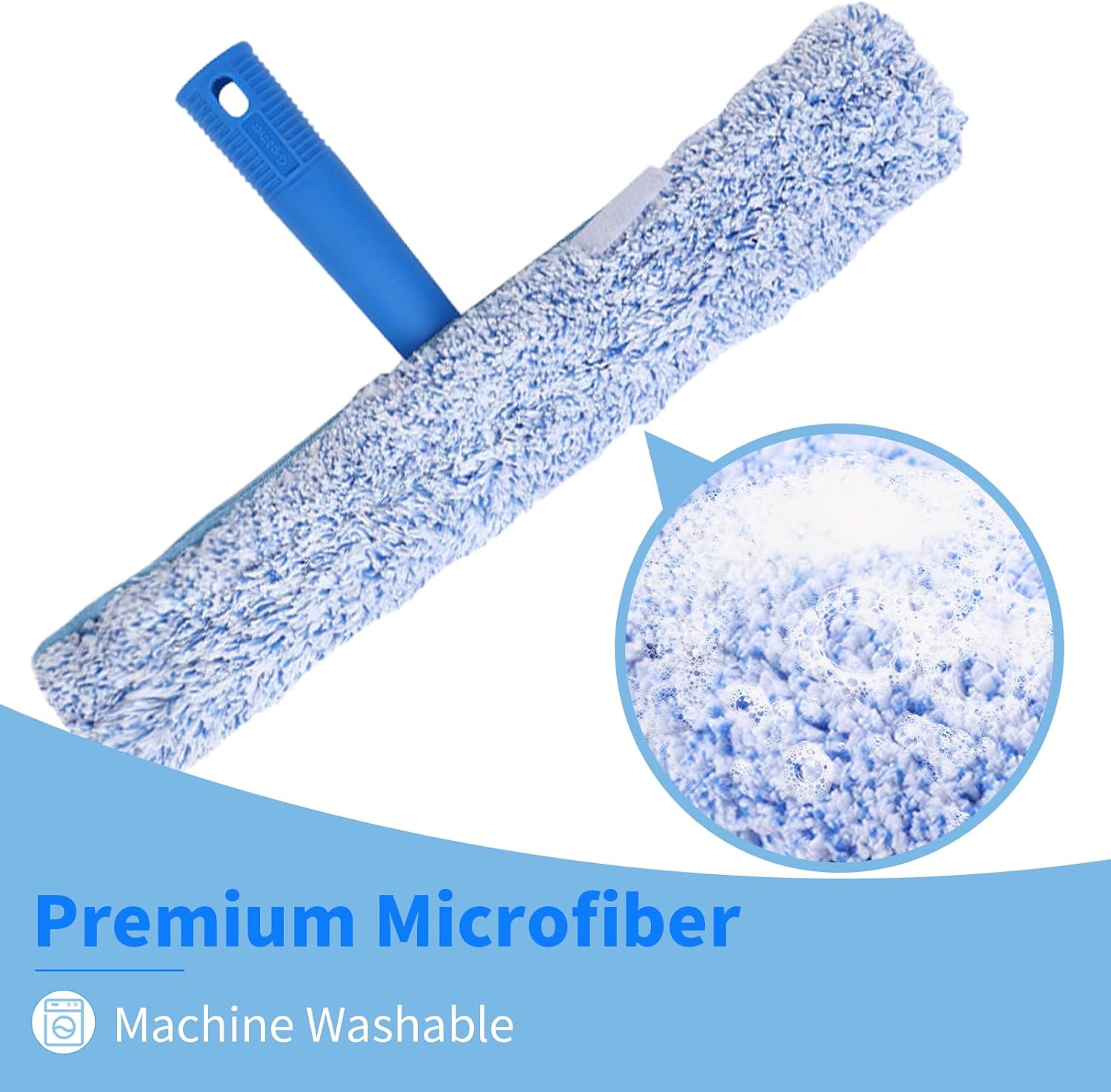 Window Cleaning Kit with Extens Pole, Squeee and Scrubber with Long