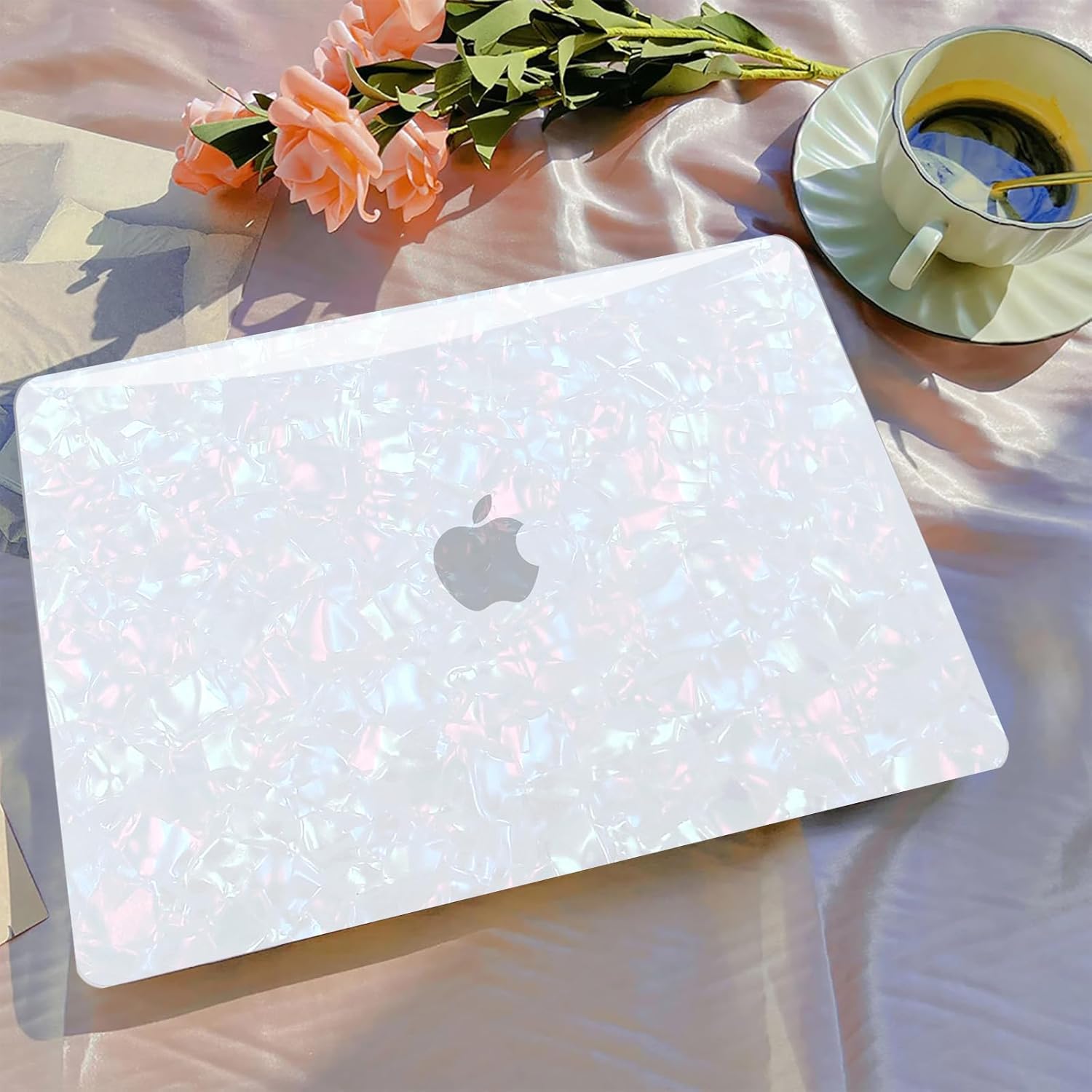 B BELK Compatible with MacBook Air 13 inch Case 2026 2025 2024 2023 2022 M4 M3 M2 A3240 A3113 A2681, Plastic Hard Shell + Keyboard Cover + Screen Protector for MacBook Air 13.6 inch Case, Shiny Pearl - Image 3