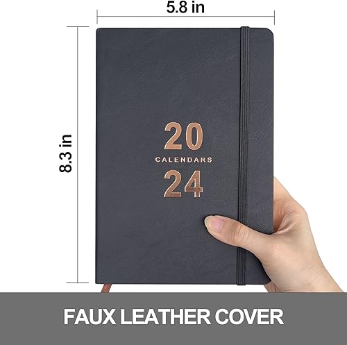 Miniatura 6 de Agenda diaria 2024-2025, calendario 2024 con horario, agenda 2024 enero a diciembre 2024, calendario 2024 de 5.85 x 8.5 pulgadas, con tapa dura de