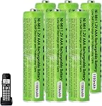 4 Pack Ni-MH AAA Rechargeable Batteries for Panasonic, 400mah AAA Ni-MH Rechargeable Batteries 1.2V for Cordless Phones, Remote Controls, Electronics