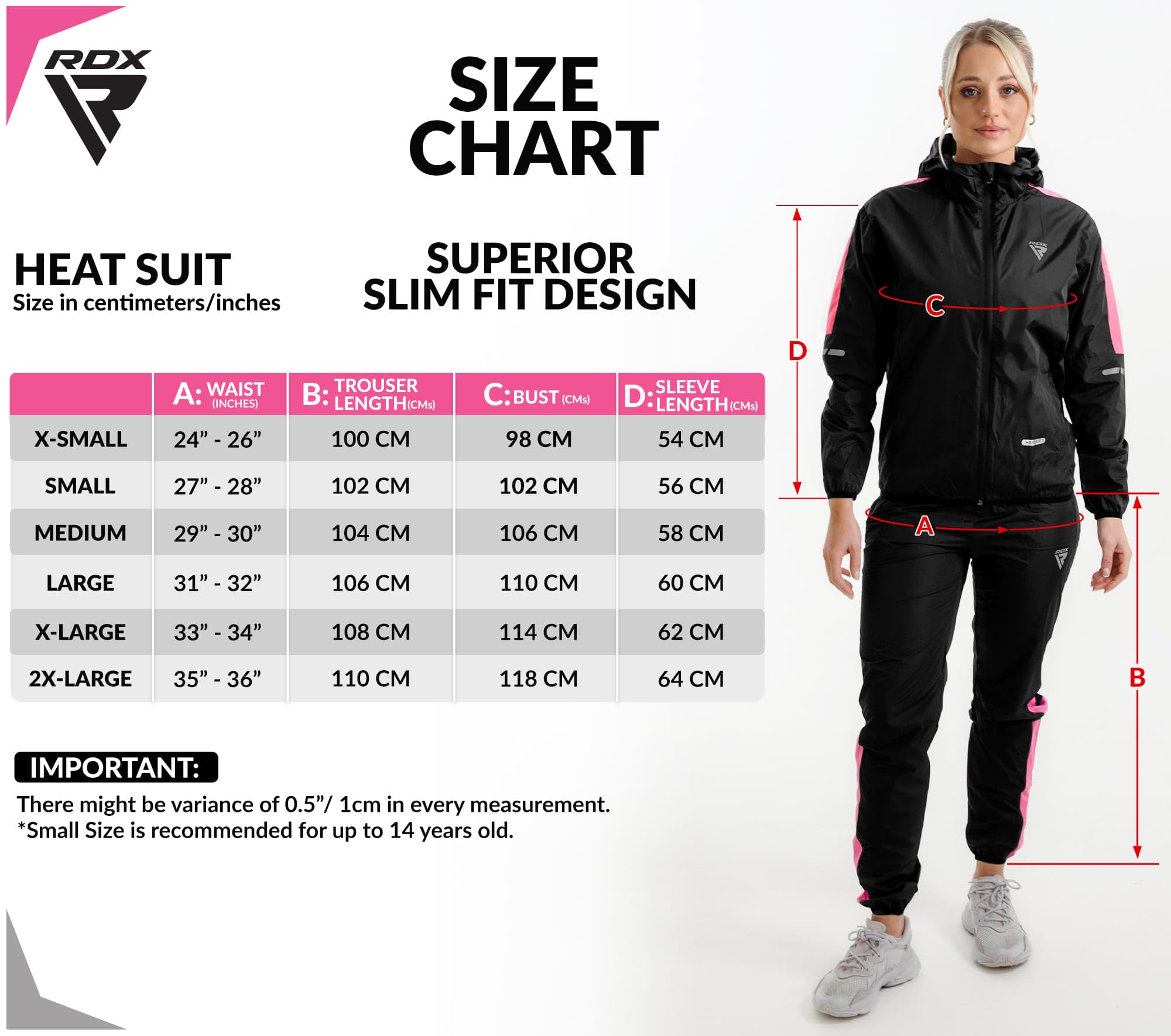 RDX Tuta Sauna Dimagrante Donna, Reach Oeko Tex 100 Certificato, Anti Rip Sudore Dimagranti Tute Cappuccio, Tuta per Sudare Tuta Termica Sports Boxe MMA Palestra Allenamento Top Pantaloni Set