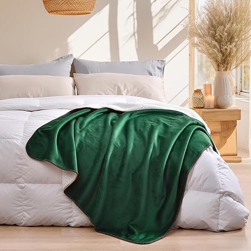 Miniatura 2 de PHF Manta de forro polar sherpa, 480 GSM, gruesa y cálida, manta reversible para invierno, no se desprende, no hace bolitas, manta ultrasuave y