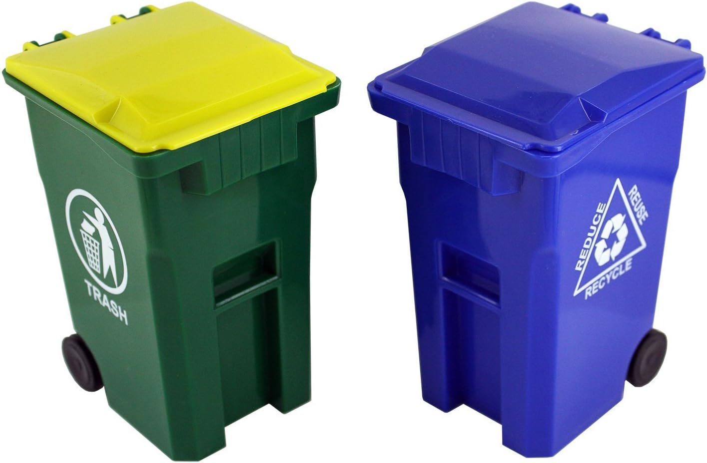 Thornton's Office Supplies Mini Curbside Trash and Recycle Can Set Pencil Cup Holder