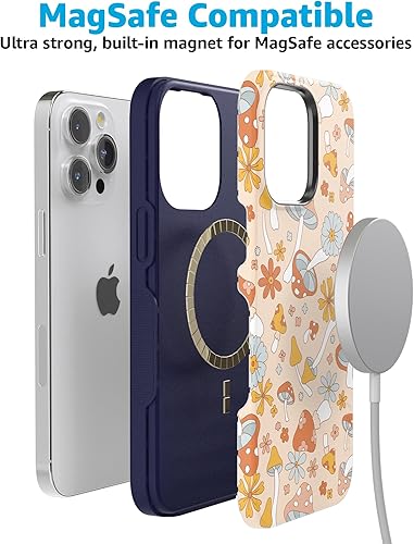 Vista 1353 de Casely Funda para iPhone 15 Pro Jardín Secreto Flores mixtas Funda atrevida Compatible con MagSafe y botón de acción Jardín Secreto Floral