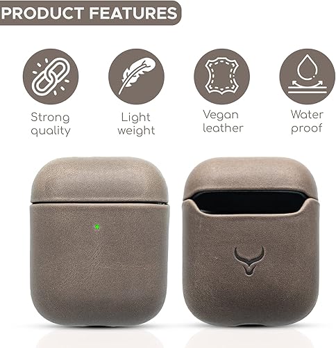 Miniatura 10 de CRETANBULL Funda de piel auténtica para Airpods 3  Funda para Airpods de 3 generación compatible con Magsafe y soporta carga inalámbrica  Saca tus