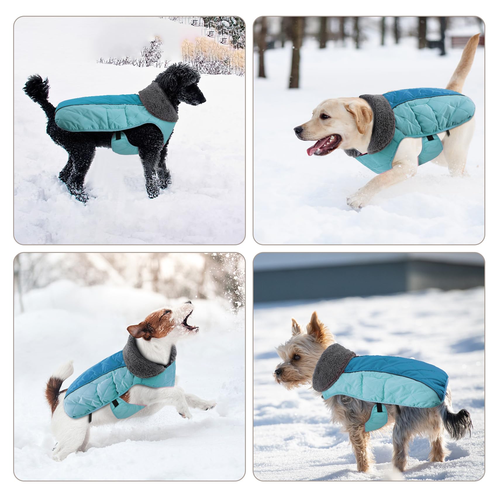 Doglay Chaqueta para perro, abrigo de invierno impermeable con cuello peludo grueso, forro reflectante, forro polar cálido, abrigo de nieve para perros pequeños a grandes