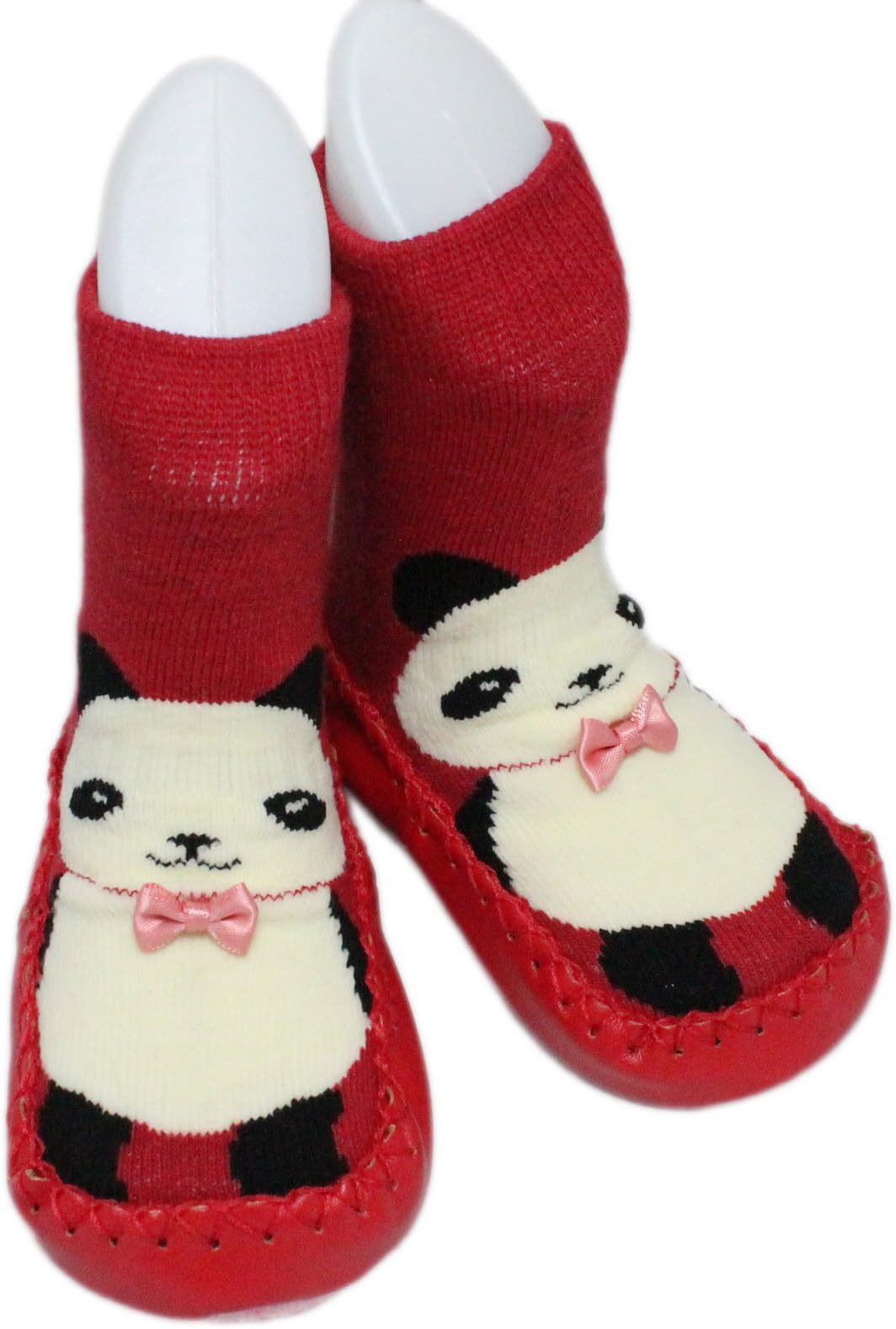 Baby Infant Boy Girl Indoor Non-slip Slipper Shoe Socks Moccasins (18-30 Months, Red Panda)