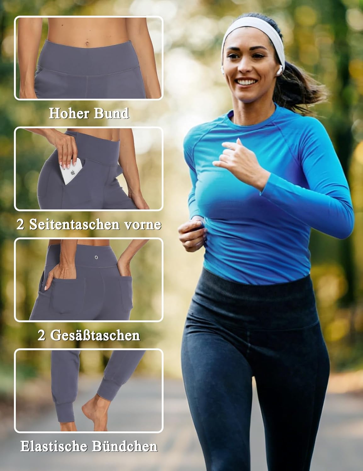 MOVE BEYOND Buttery Soft Women's Yoga Joggers Pants/Capris 4 Pockets High Waist Lightweight Sweatpants Running Lounge Pants - Image 5