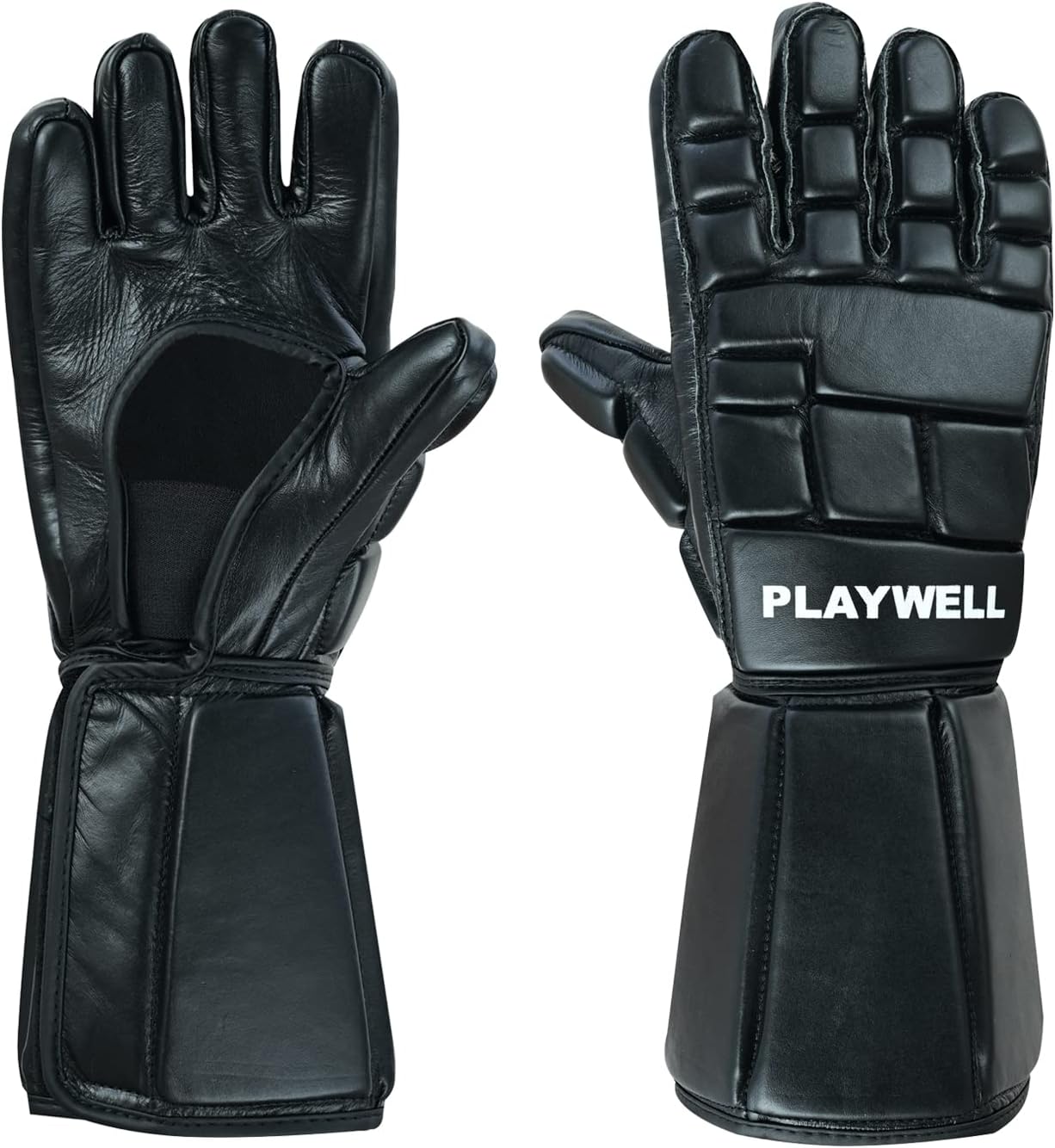 Playwell Ultimate Full Contact Deluxe Leather Escrima/Kali Gloves W/Forearm Protection