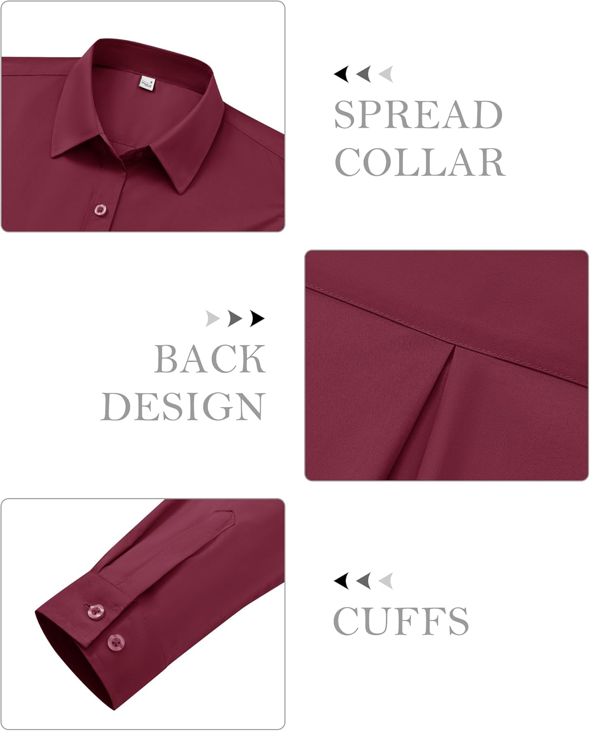 siliteelon Button Down Shirts for Women Dress Shirt Cotton Long Sleeve Collared Shirt Business Work Office Blouse Top - Image 7