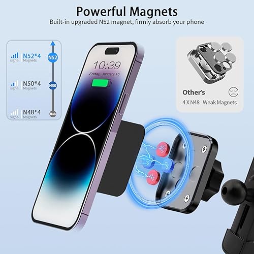 Miniatura 6 de CARFIB Soporte magnético para teléfono de automóvil para Mercedes Benz, potentes imanes para automóvil, soporte para teléfono Mini Cooper GLA GLB