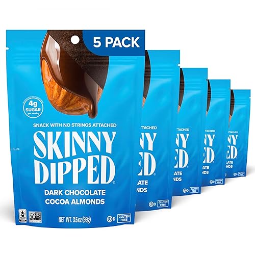 Miniatura 68 de SkinnyDipped Super Dark Chocolate + Sea Salt - Almendras de chocolate superoscuro y sal marina, aperitivo saludable, vegano, proteínas vegetales