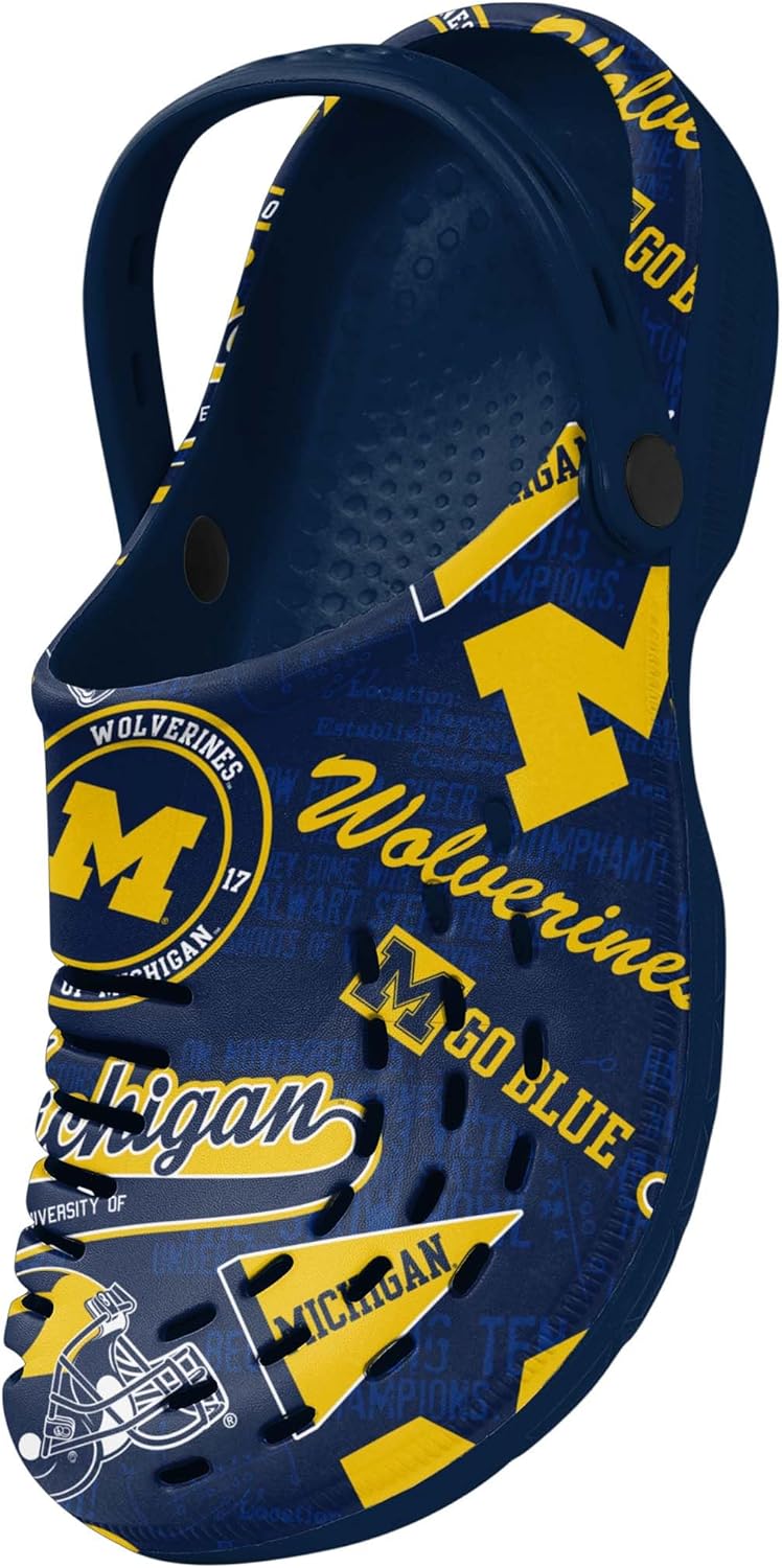 FOCO NCAA Mens NCAA College Team Logo Garden Water Sandals Shoes Slipper Clogs with Stap - Image 3