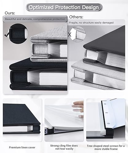 Miniatura 40 de Popotop Álbum de fotos autoadhesivo para álbumes de recortes de 4 x 6 pulgadas, 5 x 7 pulgadas, 8 x 10 pulgadas, álbumes de fotos de bricolaje como