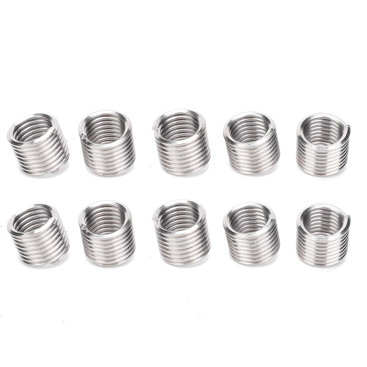 Wire Thread Insert Sleeve Bushing, Screw Protective Coil Repair Nut Kit, 50Pcs M10 Stainless Steel -, Elastic Thread Strength, Ideal for Automotive and (1.5D)