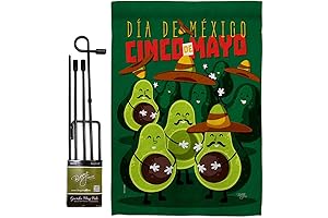 Breeze Decor Avocado Fiesta Garden Flag Set with Stand