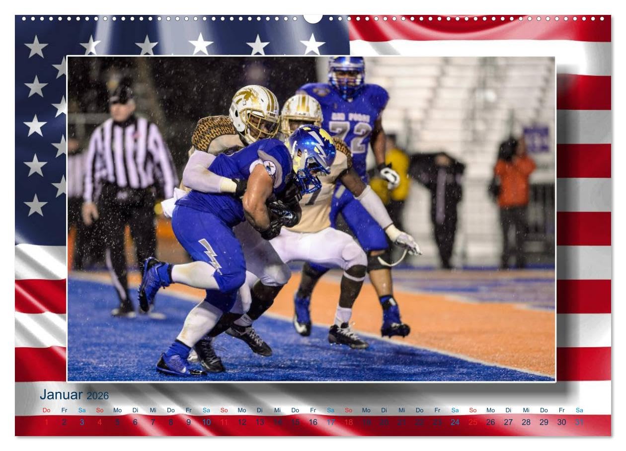 American Football - Kickoff (hochwertiger Premium Wandkalender 2026 DIN A2 quer), Kunstdruck in Hochglanz: Aktionsreiche Szenen aus der Welt des American Football (CALVENDO Sport)