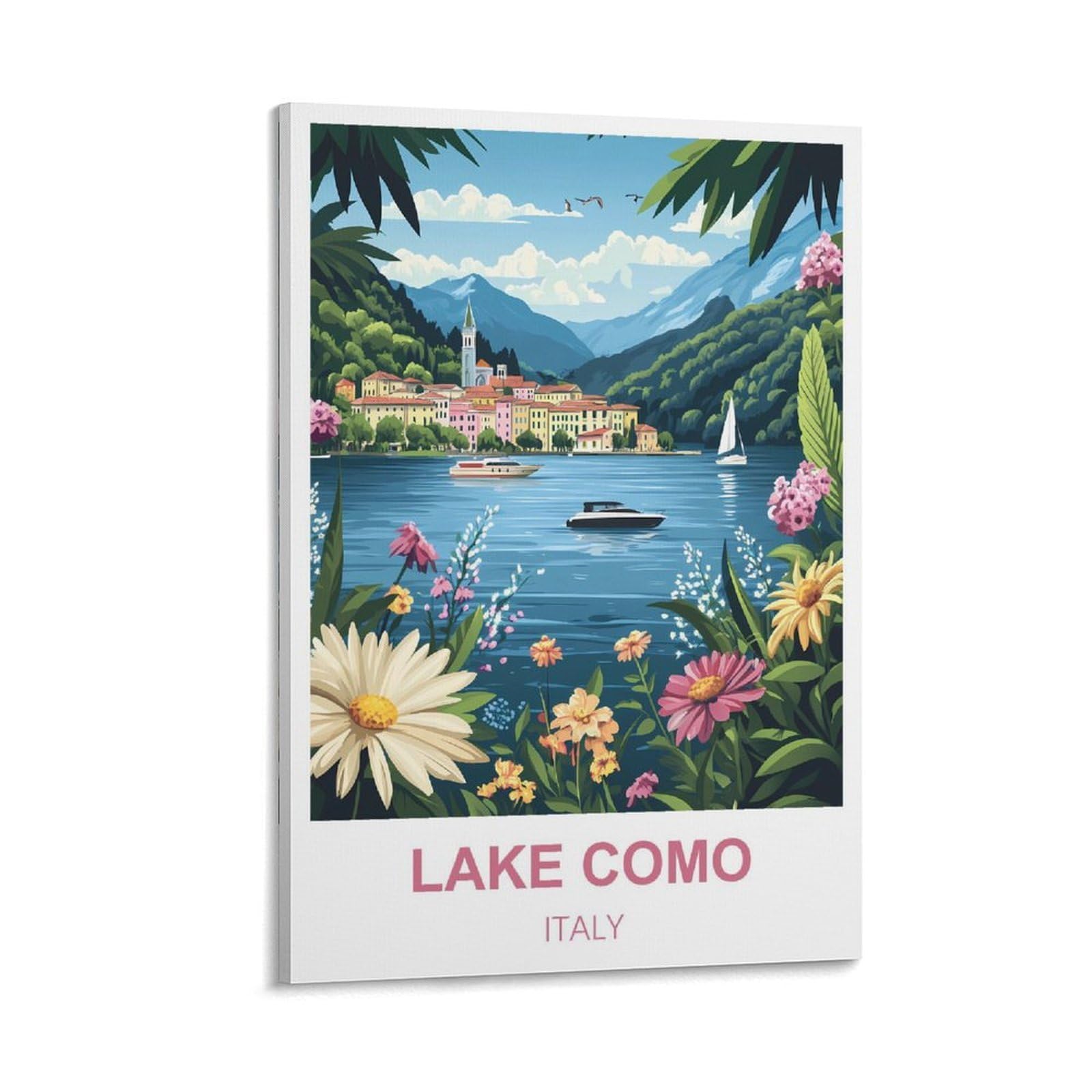 FJIWECWSQ Poster vintage sur toile Motif Lac de Côme Italie 40 x 60 cm