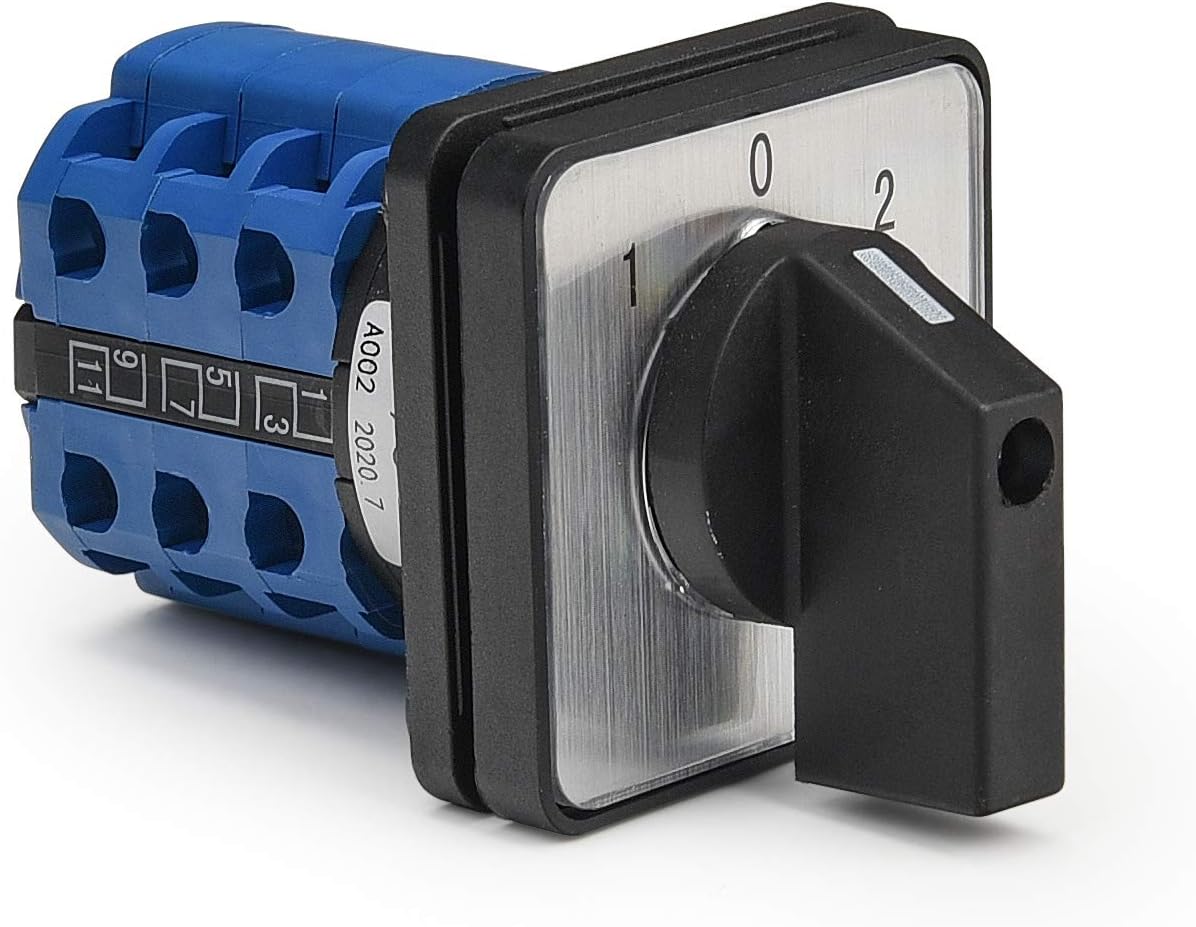 APIELE Changeover Selector Switch 3 Position 440V Universal Rotary Cam Selector (20A 12 Terminal)