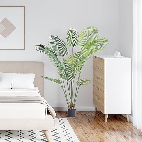 Miniatura 8 de VEVOR Palmera artificial, planta sintética de 6 pies de alto, material de polietileno seguro y protección de inclinación anti-punta, planta de bajo
