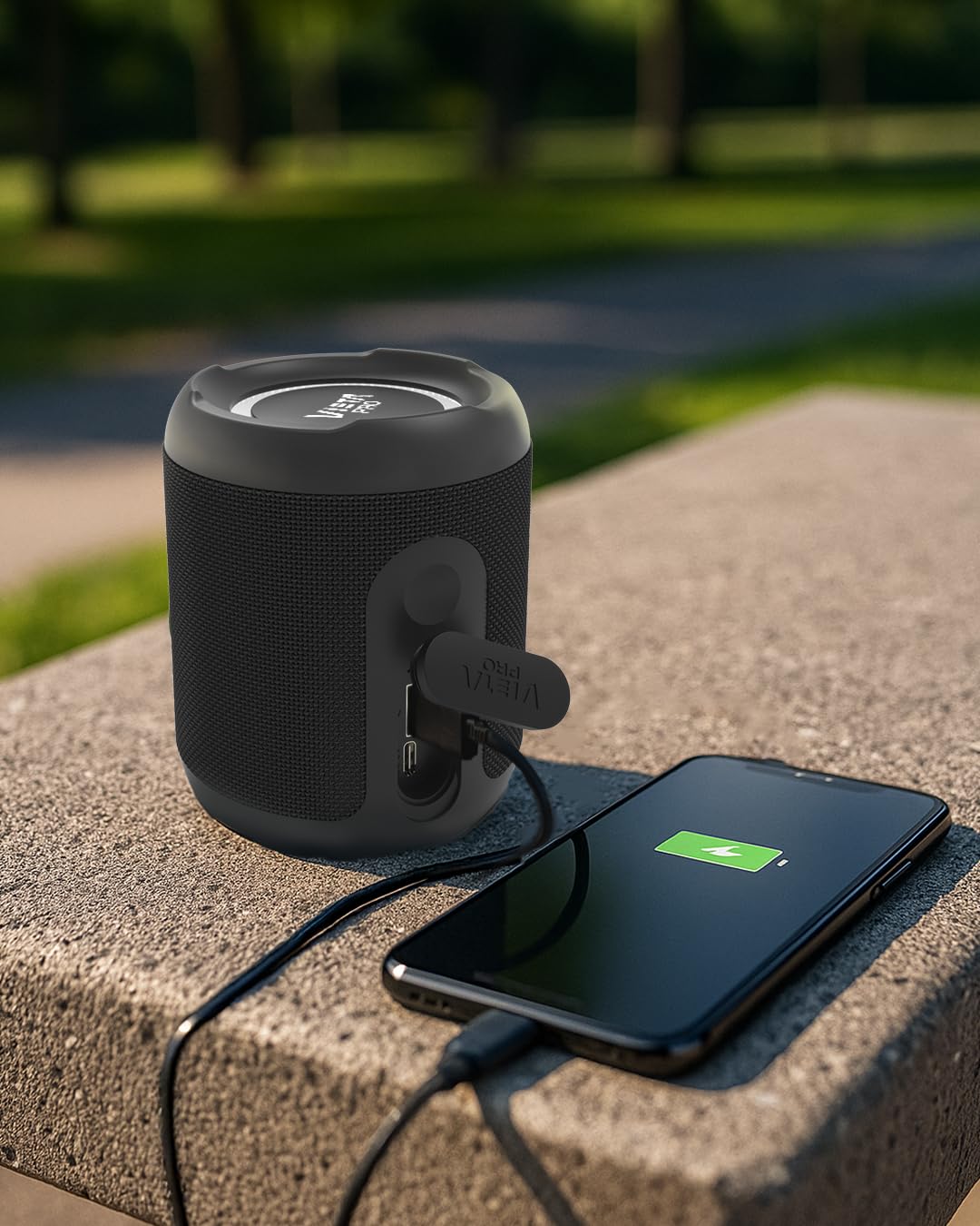 Vieta Pro Altoparlante Bluetooth 5.3, potente 25 W, impermeabile, batteria da 13 ore, microfono, ingresso AUX, USB Type-C, TWS, compatibile con Alexa | Altoparlante portatile Easy 4 Nero