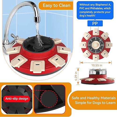 Miniatura 5 de Rompecabezas para perros, 2 niveles, dispensador de alimentos para aburrimiento, estimulación mental y entrenamiento de coeficiente intelectual,