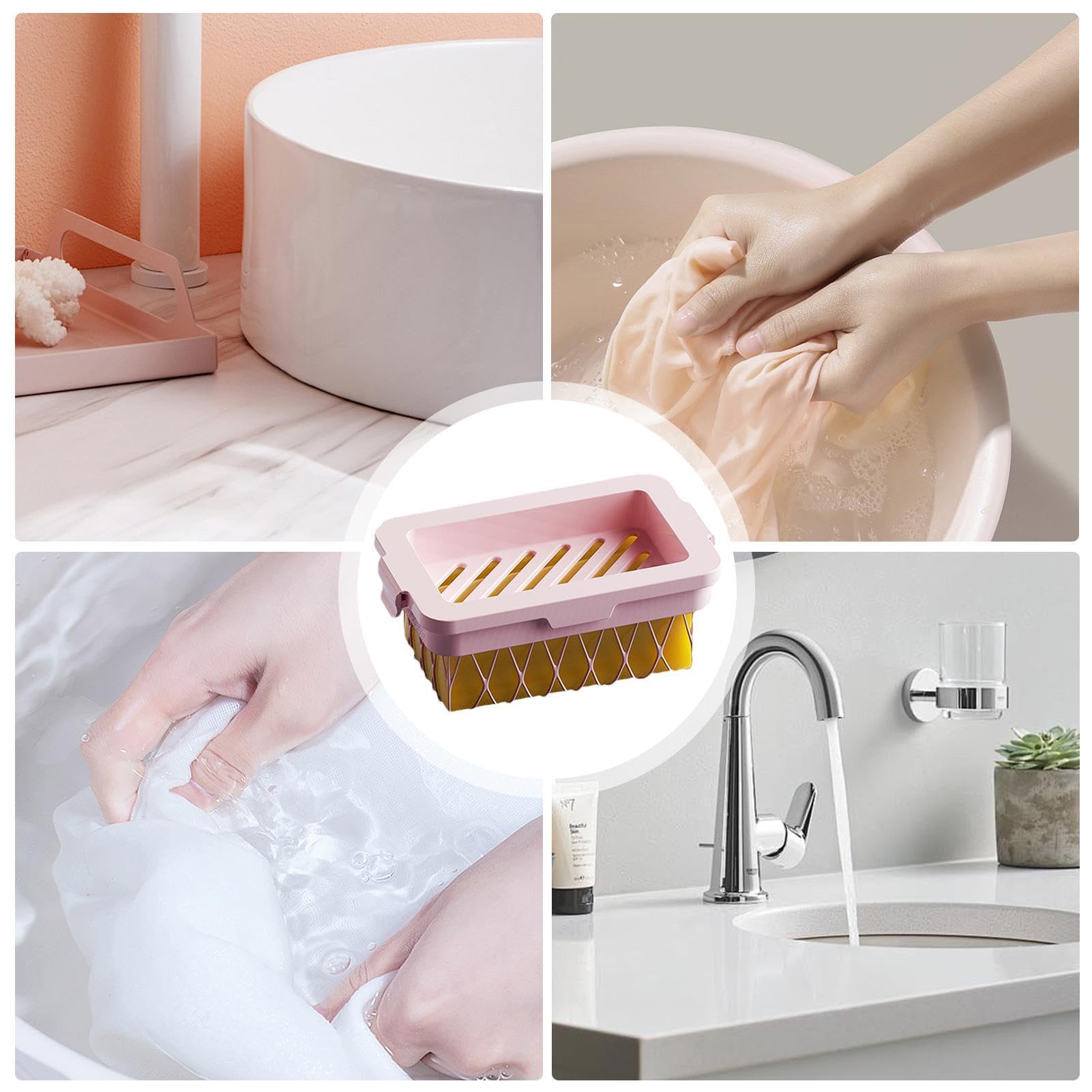 Portasapone In Schiuma 3 In 1 Da Viaggio, Con Spazzola E Vassoio Antigoccia, Per Sapone Da Bucato E Doccia, Contenitore Portatile Per Palestra E Campeggio, 2 Pezzi, Colore Blu