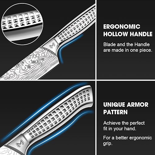 Miniatura 4 de MOSFiATA Juego de cuchillos de cocina, 17 piezas de cuchillos japoneses de acero inoxidable para cocina con bolsa de almacenamiento de tela Oxford