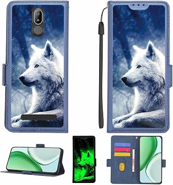 Case Compatible for brondi Amico Smartphone S Nero Phone Case Flip Cover [with Tempered Glass Screen Protector][RFID Blocking][Luminous Effect] LPT-Lang