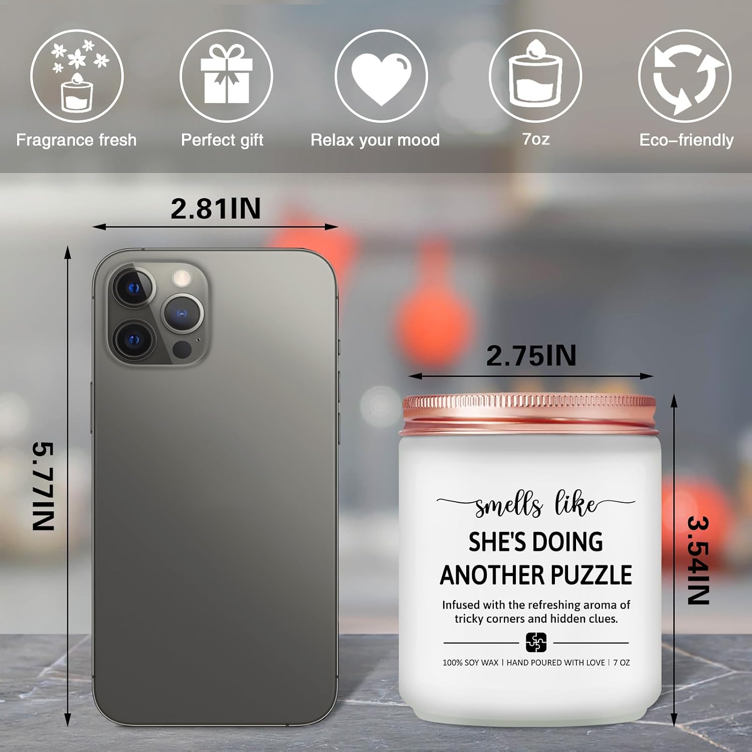 Maybeone Gifts for Puzzle Lovers Women - Jigsaw Themed Presents for Jigsaw Lovers - 7 Oz Puzzlers Candle image 4