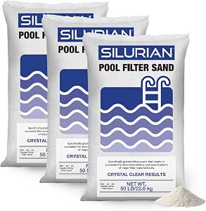 U.S. Silica Silurian 20 Grade Angular Pool Filter Sand, 50 lb Bag, 3-Pack