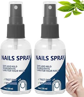 Nail Spray, Long Lasting Nail Polish, 7Days Nail Treatment, Fast-Absorbing Non-Greasy Formula, Nail Strengthener for Women & Men (2pcs)