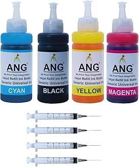 Refill Ink | Compatible with DeskJet Ink Advantage 2135 All-in-One Printer | Black & Multi-Color Ink Cartridge | 4 Multi-Color Ink Bottles with 4 Syringes