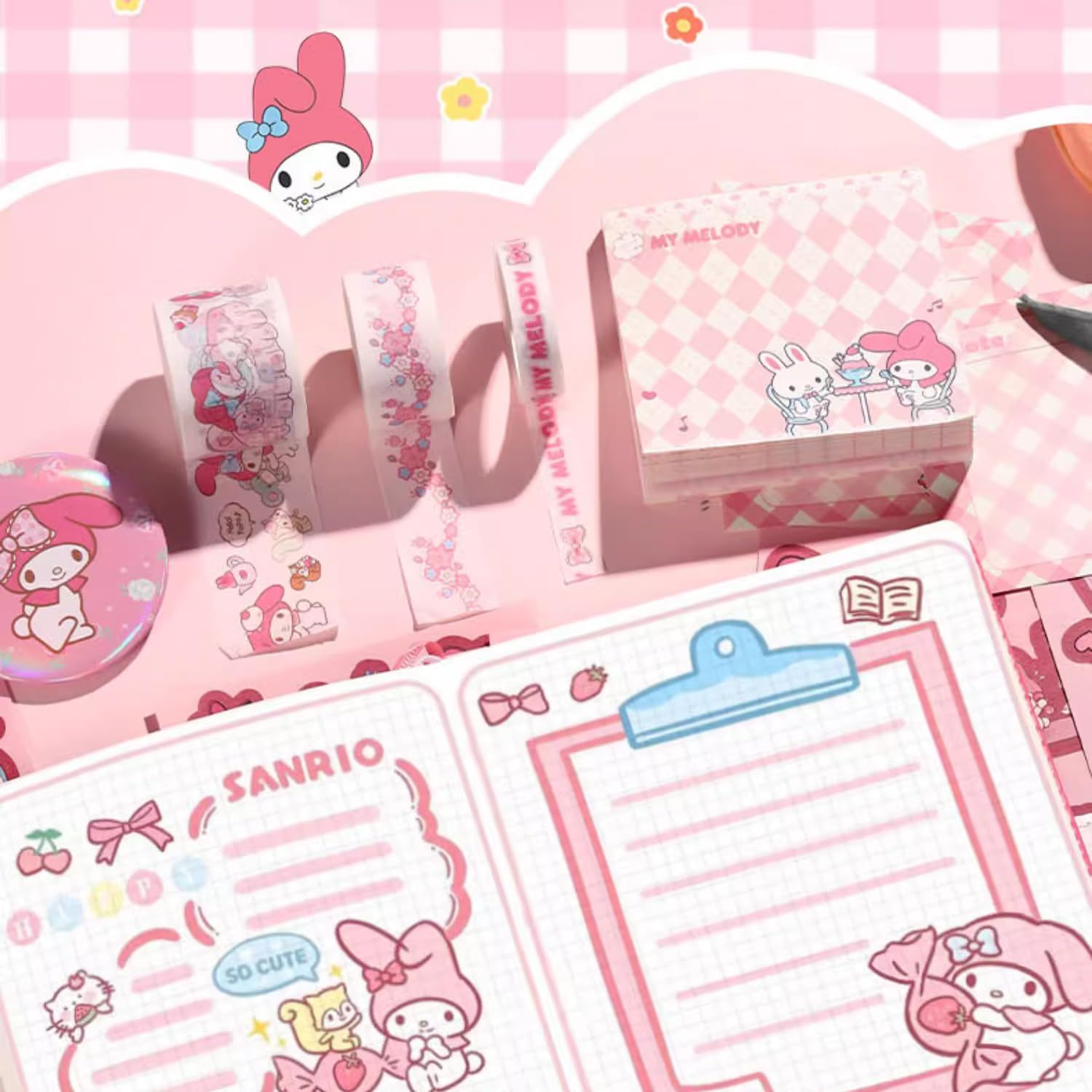 قرطاسية من كورومي للبنات، مصنوعة من الورق باللون الوردي، مناسب... - view 5