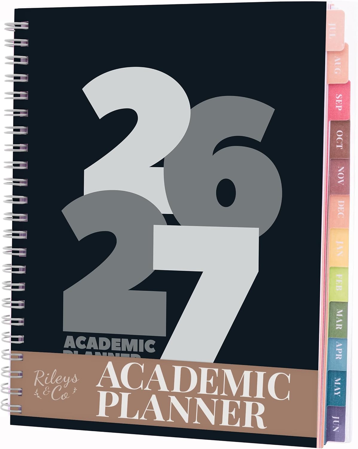  Academic Planner 2026-2027, Daily, Weekly  Monthly Planner, July 2026 - June 2027, Student Notes Pages, Twin-Wire Binding, Weekly Agenda for School  Work (8 x 6-Inches, Geographic, Black)