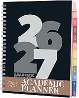 Vista 10 de Rileys Academic Planner 2025-2026, agenda diaria, semanal y mensual, julio de 2025 a junio de 2026, páginas de notas para estudiantes