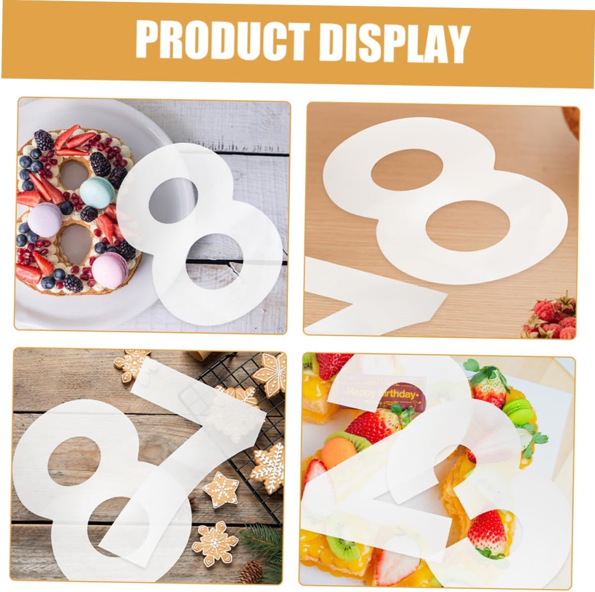 Alipis Number Cake Molds Set of 2 10-inch DIY Baking Fondant Stencils for Birthday Cakes with Numbers 0-8 for Home Baking