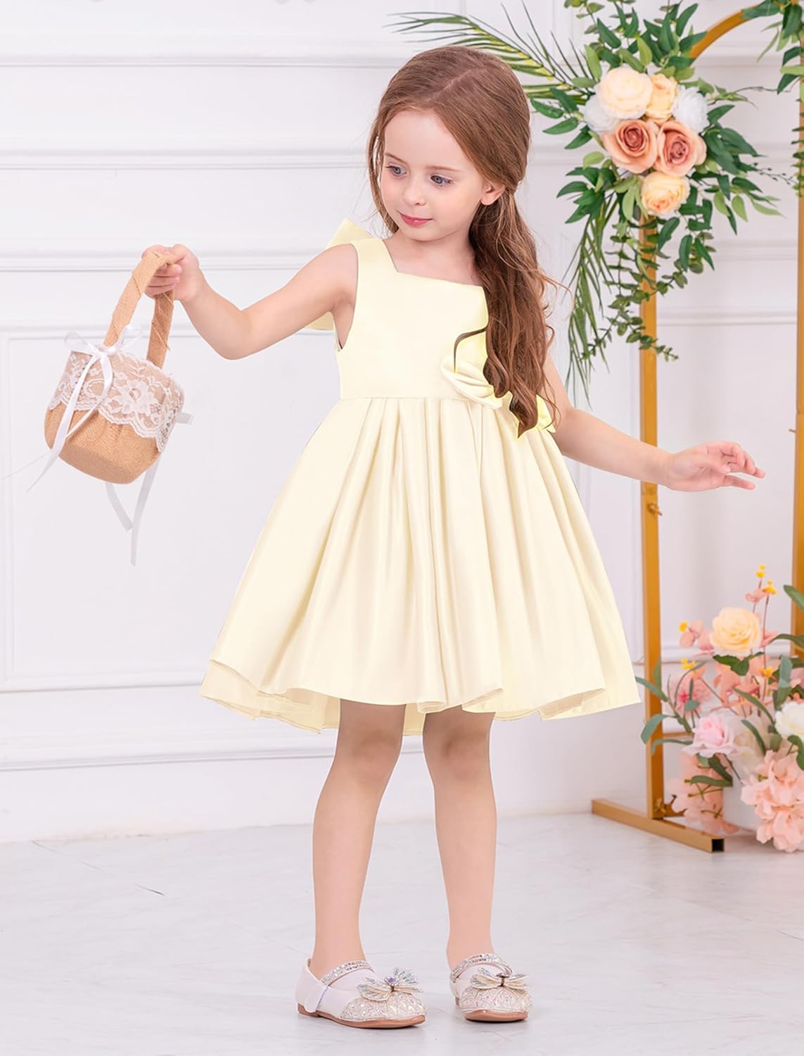 IDOPIP Flower Girl Bowknot Tutu Dress for Kids Baby Princess Wedding Bridesmaid Birthday Party Pageant Baptism Dresses 6M-10T - Image 2